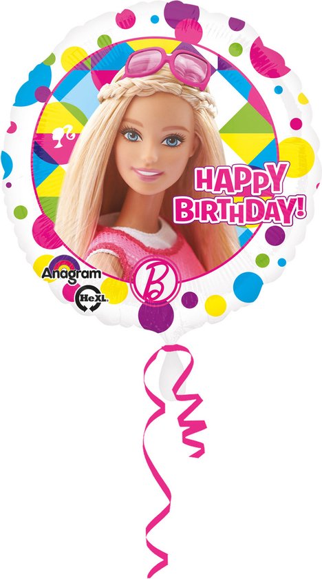 Barbie Helium Ballon Birthday 43cm leeg | bol.com