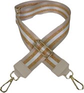 Qischa® Bag strap - Tassenriem - Schouderband - Schouderriem - Tassen Riem - Tas Hengsel - Verstelbare Riem - beige, koper, wit