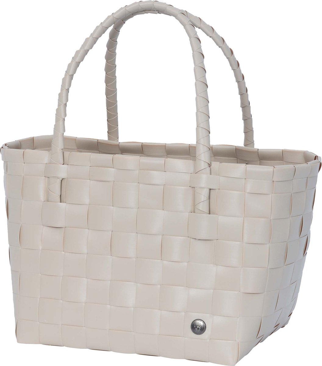 Handed By - Duurzame handgevlochten boodschappentas - Shopper - Weekendtas - Strandtas - Sporttas - Paris - beige - pale grey