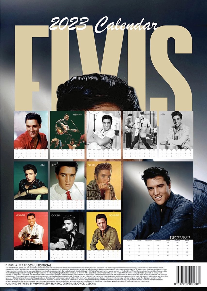 Calendrier Elvis Presley 2023 A3 bol