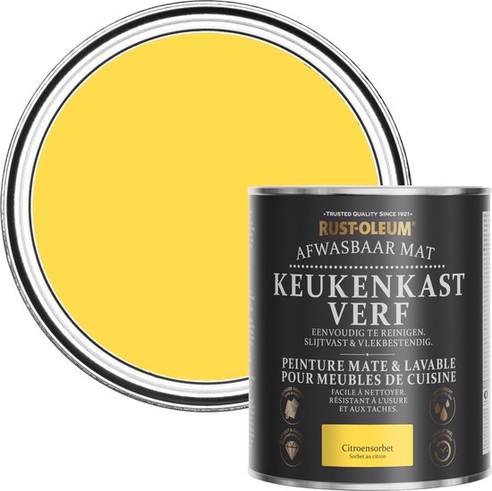 Rust-Oleum Geel Afwasbaar Mat Keukenkastverf - Citroensorbet 750ml