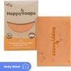 HappySoaps Body Wash Bar - Arganolie & Rozemarijn - Kruidig en Intens Geurend - 100% Plasticvrij, Vegan & Diervriendelijk  - 100gr