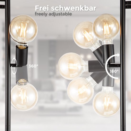 B.K.Licht - Staande lamp - incl. 3x led gloeilamp - 2.200K - 142cm | bol.com