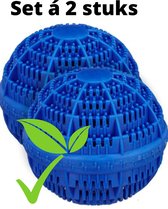 V&P Wasbol set van 2 - ecologische wasbal - keramische balletjes - duurzaam - blauw - wasmachine reiniger - wasmachine - zonder gebruik van wasmiddel