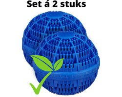 V&P Wasbol set van 2 - wasbal - keramische balletjes - blauw - wasmachine reiniger - wasmachine - zonder gebruik van wasmiddel