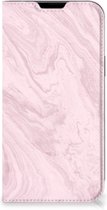 Flip Case Geschikt voor iPhone 14 Plus Smart Cover Marble Pink