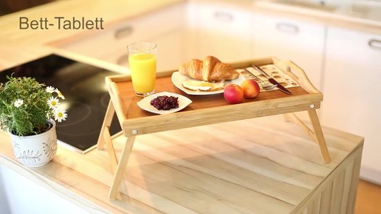 Bedtafel - Bamboe hout - Dienblad - 50x30 cm