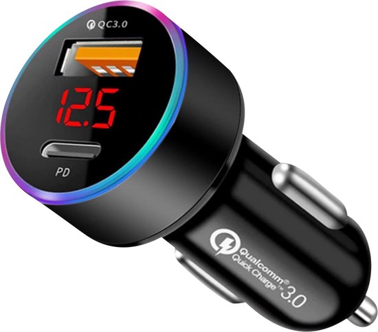 Chargeur de voiture double USB ChargeMore Zwart – Alimentation de charge  3.0 – USB A... | bol.com