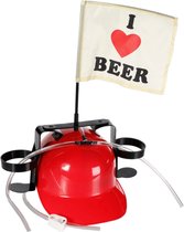 Bier helm - Bierhoed - Bier - Bier accesoires - Drankspel - Rood