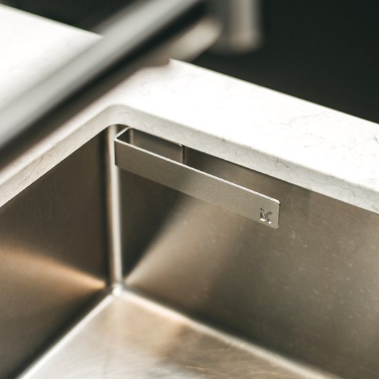 Kitchen Lab Co.® Vaatdoek Caddy™ RVS Vaatdoekhouder Gootsteen