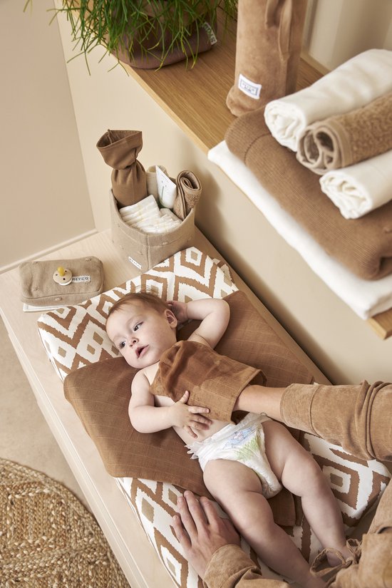 Meyco Baby Mini Knots billendoekjesetui - sand van Meyco — afbeelding 4