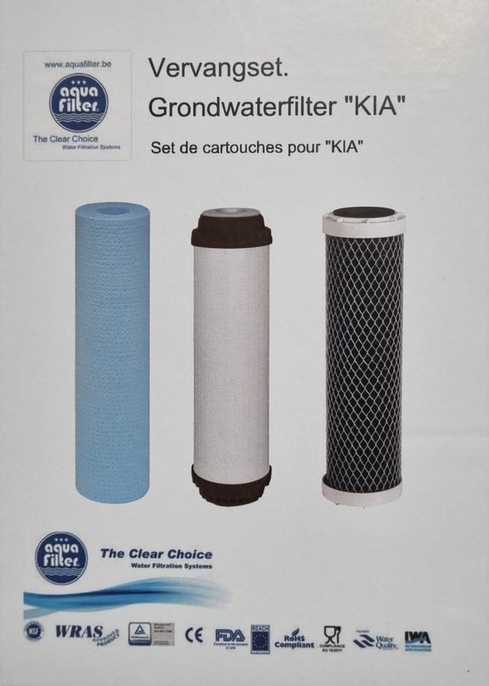 Foto: Filterset 3 vervangfilters voor aquafilter grondwaterfilter kia 3 staps putwaterfilter a3 b4 b6 