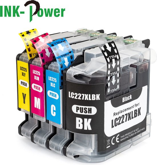 Inktcartridges voor Brother LC225 / LC227 | Multipack van 4 cartridges voor DCP-J4120DW - MFC-J4420DW - MFC-J4425DW - MFC-J4620DW - MFC-J4625DW