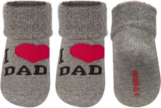 Chaussettes bébé - J'aime papa - Grijs - Soxo - Taille 16-18