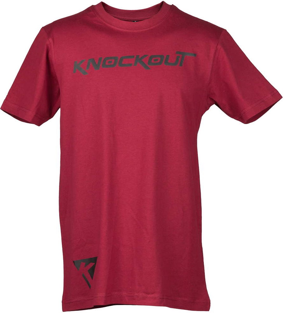 Knockout T-Shirt - Bordeaux-Zwart Maat| S