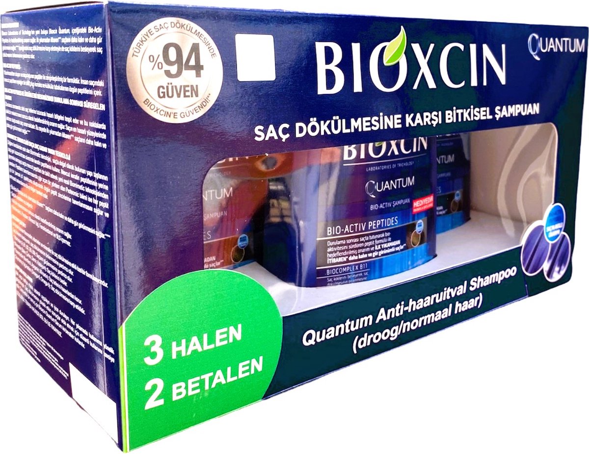 Bioxcin Quantum Shampoo voor Droog-Normaal Haar 3x 300 ml -Herbal - Bio - Herbal shampoo - bioxcin - bioxsine - Anti-Haaruival