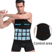 New Age Devi - Corrigerend Hemd - Mannen - Zwart - Small - Ondersteuning - Body Buik - Shapewear Shirt - Correctie Hemd - Buik weg - Buik verbergen - Strak lichaam