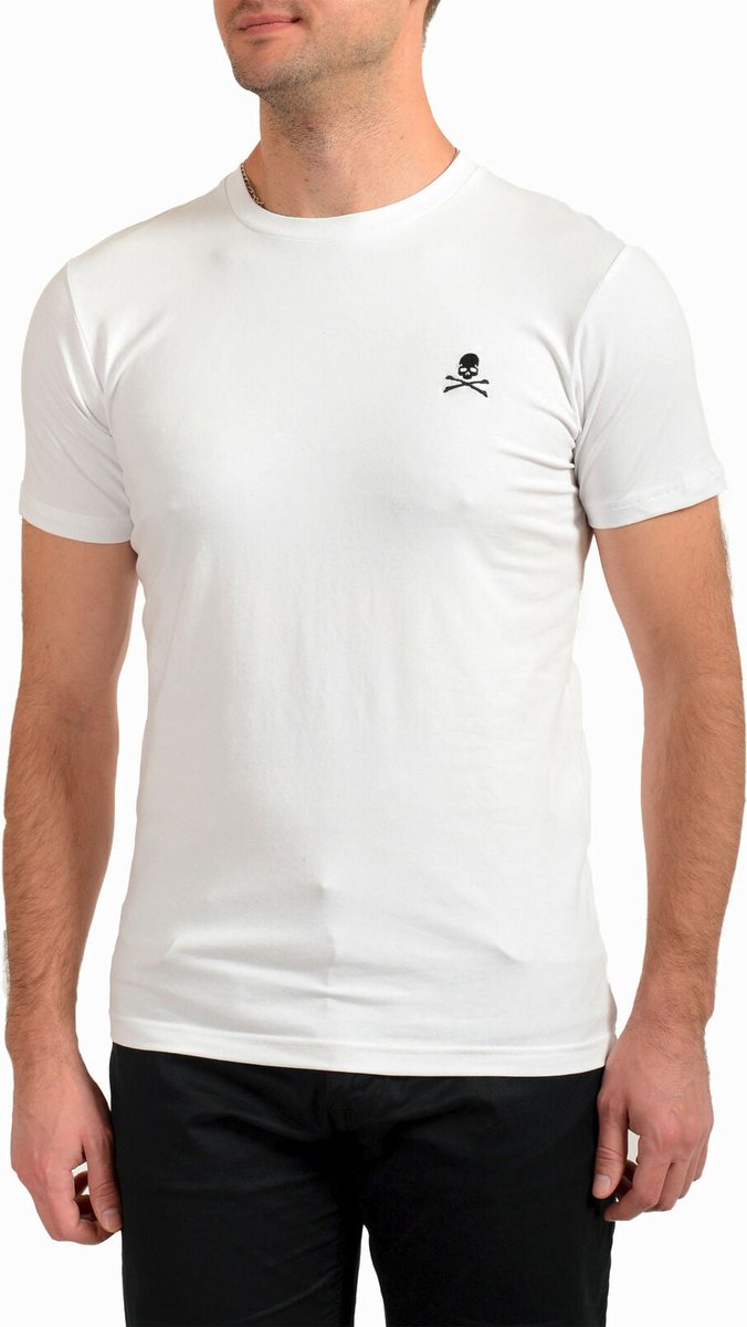 Philipp Plein - T-Shirt - Wit - Logo Skull - Heren.