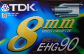 Cassette vidéo TDK 8 mm en Métal E-HG90