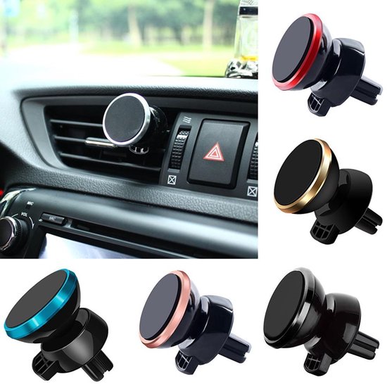 Foto: Magnetische telefoonhouder voor in de auto magneet ventilatierooster ventilator auto ventilatie houder smartphone mobielhouder autohouder auto telefoonhouder universeel zwart