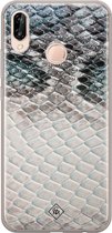 Casimoda® hoesje - Geschikt voor Huawei P20 Lite (2018) - Oh My Snake - Siliconen/TPU - Soft Case - Blauw - Slangenprint
