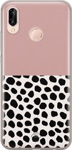 Casimoda® hoesje - Geschikt voor Huawei P20 Lite (2018) - Stippen roze - Siliconen/TPU - Soft Case - Roze - Gestipt