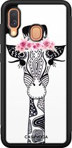 Casimoda® hoesje - Geschikt voor Samsung Galaxy A40 - Giraffe - Zwart TPU Backcover - Giraffe - Wit