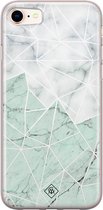 Casimoda® hoesje - Geschikt voor iPhone 8 - Marmer Mint Mix - Siliconen/TPU telefoonhoesje - Backcover - Marmer - Mint