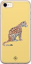 Casimoda® hoesje - Geschikt voor iPhone 8 - Leo Wild - Siliconen/TPU telefoonhoesje - Backcover - Luipaard - Geel