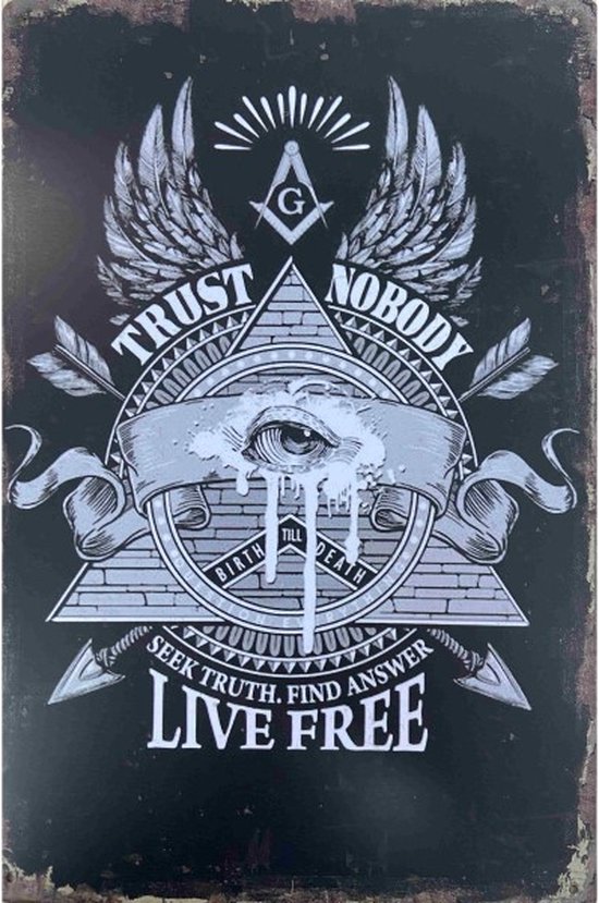 Wandbord - Trust Nobody Live Free
