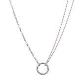 Go Dutch Label Collier twisted circle zilver N2786-1