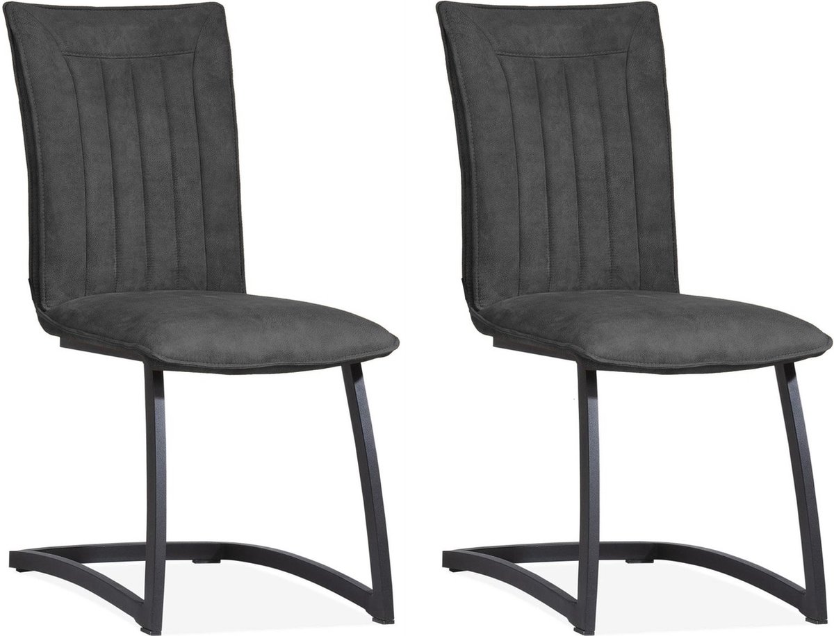 Stoel Amara - antraciet (set van 2 stoelen)