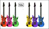 12x Opblaasbare gitaar 90cm assortie kleuren - muziek gitaren fun festival