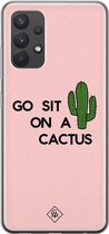 Casimoda® hoesje - Geschikt voor Samsung A32 4G - Go Sit On A Cactus - Backcover - Siliconen/TPU - Roze