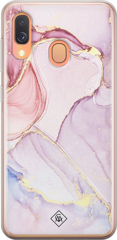 Coque Samsung Galaxy A40 - Ciel violet - Violet - Coque en Siliconen pour téléphone - Marbre - Casimoda