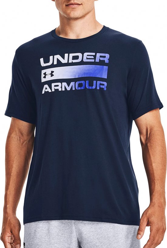 Under Armour UA TEAM ISSUE WORDMARK SS Heren Sportshirt - Blauw - Maat S