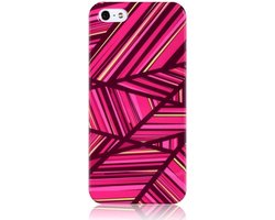 GGMM IML Series geschikt voor iPhone 5 5s SE 2016 hoesje - Roze hardcase lijnen