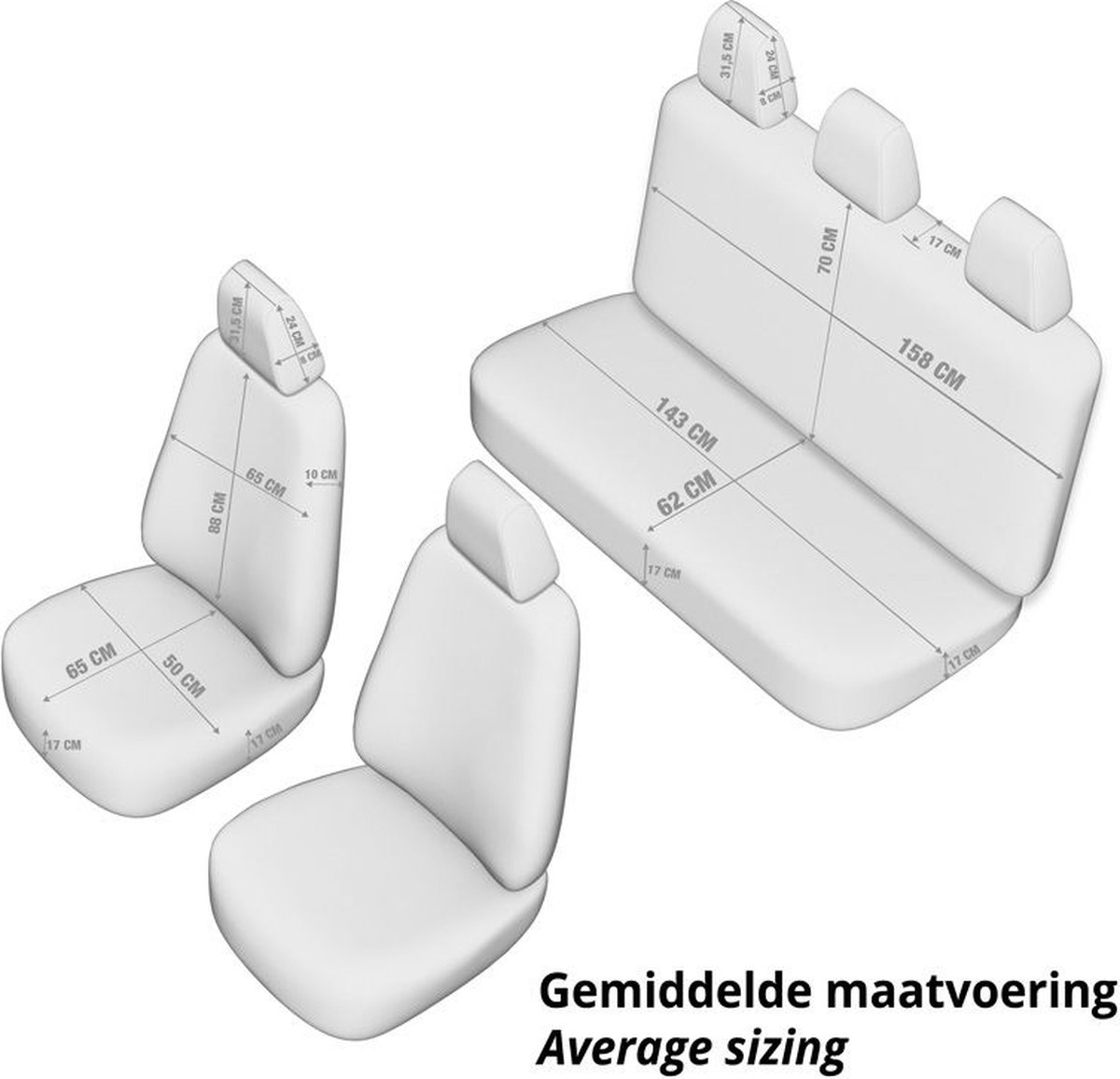 otoM Universele Stoffen/Leder Stoelhoezenset 'Limited' Zwart