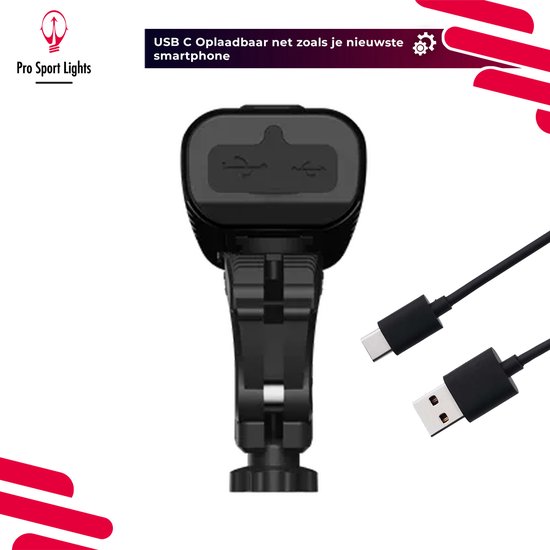 Fietsverlichting voorlicht Performance 1800 Lumen Fietslamp - USB Oplaadbaar - Koplamp Fiets - LED Racefiets / Mountainbike — afbeelding 4