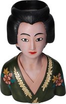 Geisha Bloempot - Plantenbak - Geisha - Groen - Pot -  Droogbloemen - Kunstbloemen - Bloemen - 19x14x26cm