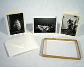 Eve Morcette - Vintage dubbele kaarten - Zwart-wit - Set van 3x3 kaarten met eco-katoen enveloppen