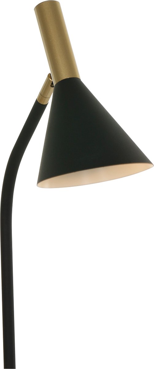 Vloerlamp Anne's choice | 1 lichts | goud / zwart | metaal | ⌀ 25 cm | 140 cm hoog | staande lamp / woonkamer lamp | verstalbaar | modern / functioneel design