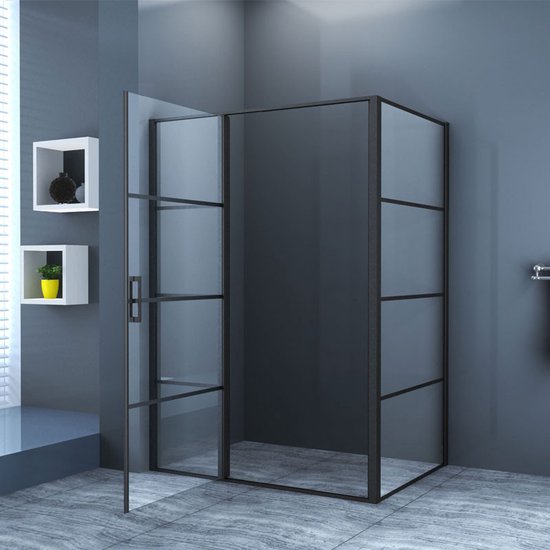 Diamond Line Finn Douchecabine 120x80cm Mat Zwart Rechthoek