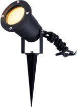 Ledvion LED Grondspot Zwart, Aluminium, 2700K IP65, GU10 fitting Incl. GU10 Lamp, 1m kabel Incl. Stekker, LED Prikspot, Tuinspot, LED Lamp, Buiten Verlichting, Buitenlamp, Tuinverlichting