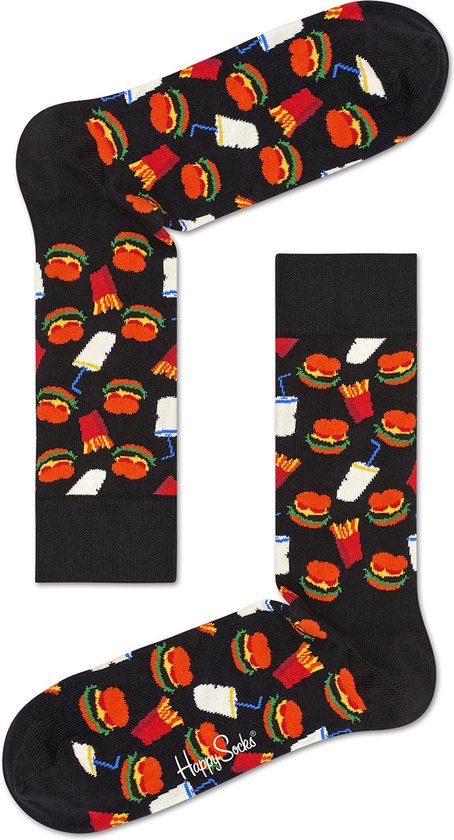 Foto: Happy socks sokken hamburger maat 41 46 heren grappige sokken halfhoge sokken