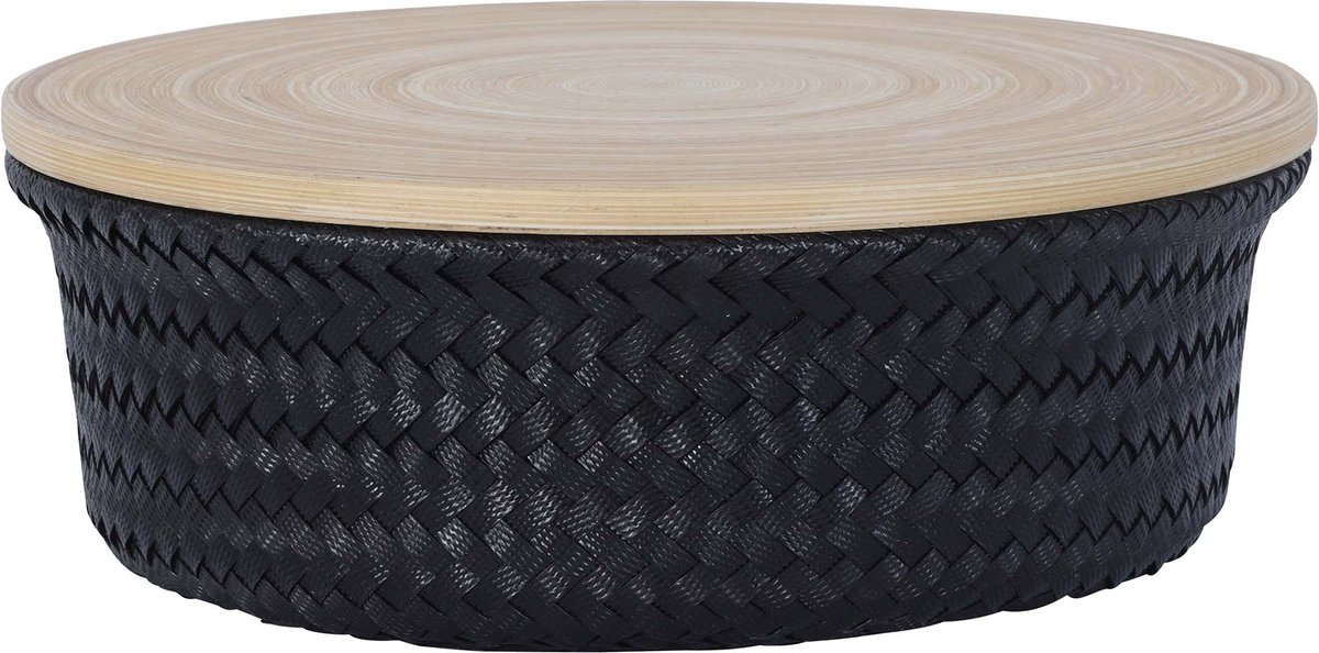 Handed By Wonder M - Opbergmand rond met deksel - zwart