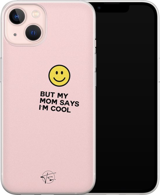 iPhone 13 hoesje - I'm cool quote - Soft Case Telefoonhoesje - Tekst - Roze  | bol