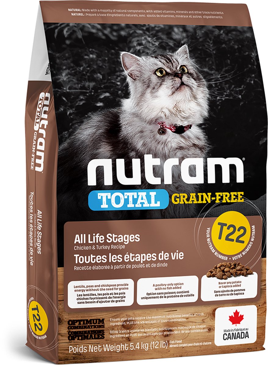 Nutram T22 Total Grain-Free Turkey & Chicken Cat Food 1.13kg