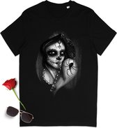 T Shirt Dames - Gothic - Zwart - Korte Mouw - Maat L
