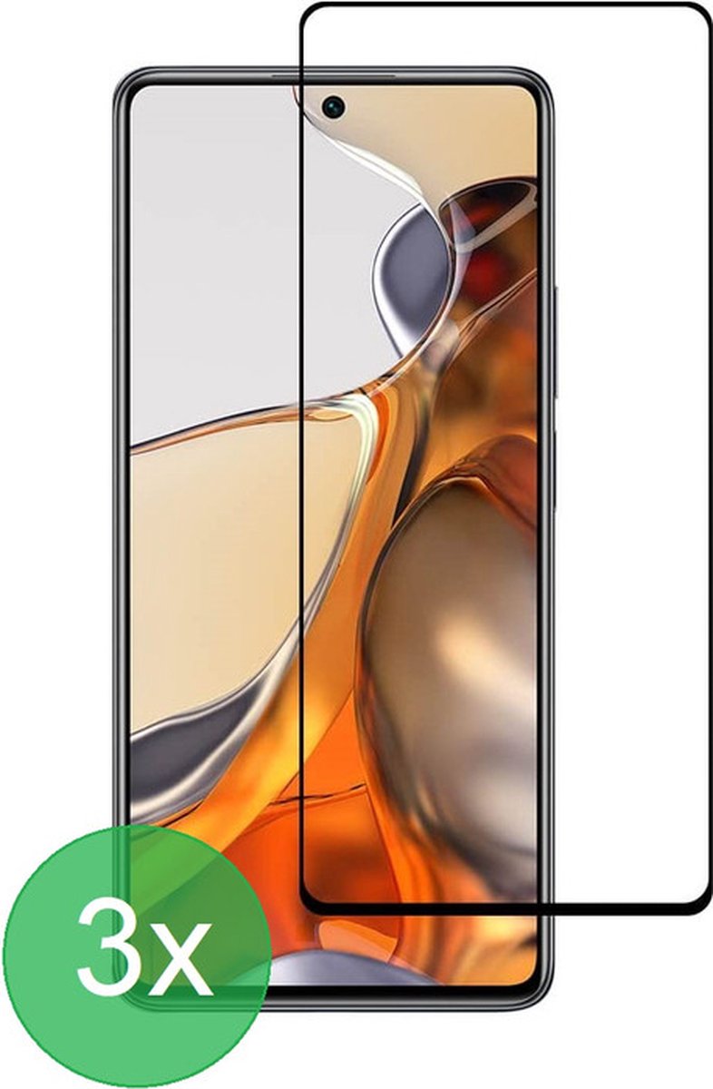 Geschikt Voor: Xiaomi 11T / 11T Pro Full Screenprotector 3x - screen protector - volledige glas - bescherming - beschermglas - ZT Accessoires